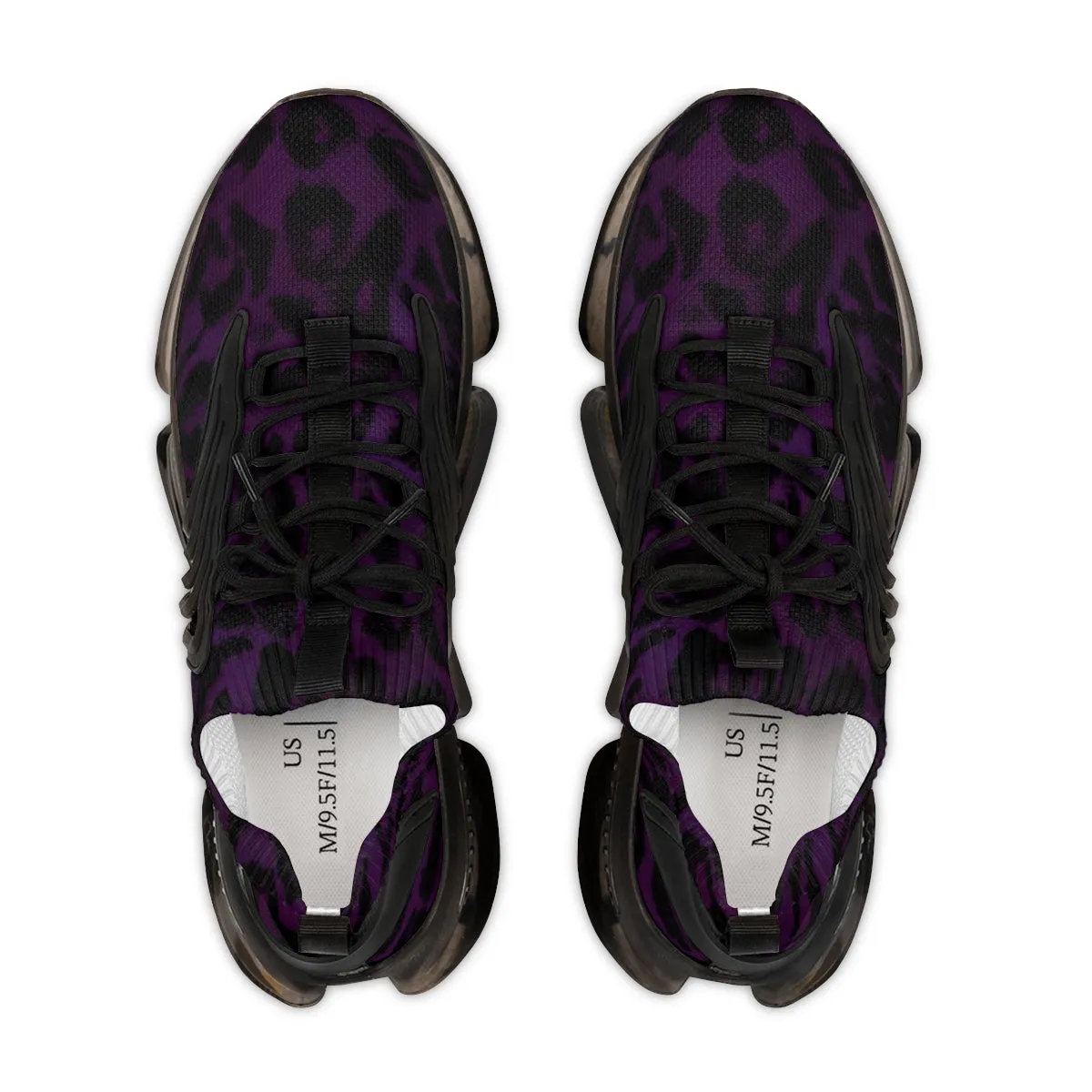 Purple Leopard Print Men's Shoes, Best Leopard Animal Print Comfy Men's Mesh Sports Sneakers