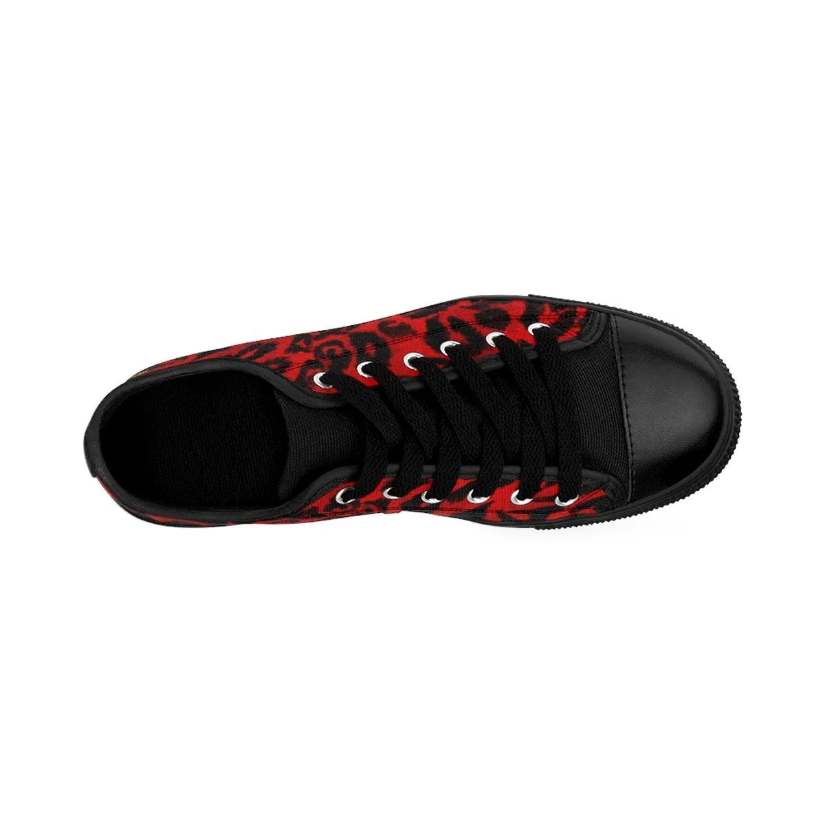 Red Leopard Men's Sneakers, Animal Print Premium Low Top Sneakers Tennis Running Shoes