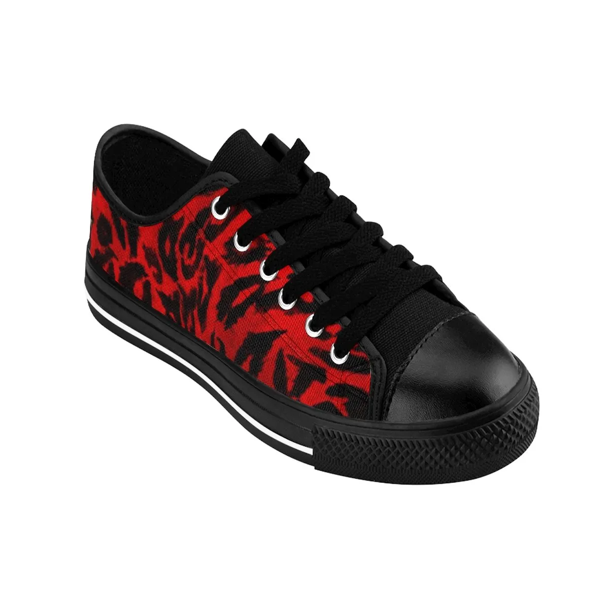 Red Leopard Men's Sneakers, Animal Print Premium Low Top Sneakers Tennis Running Shoes