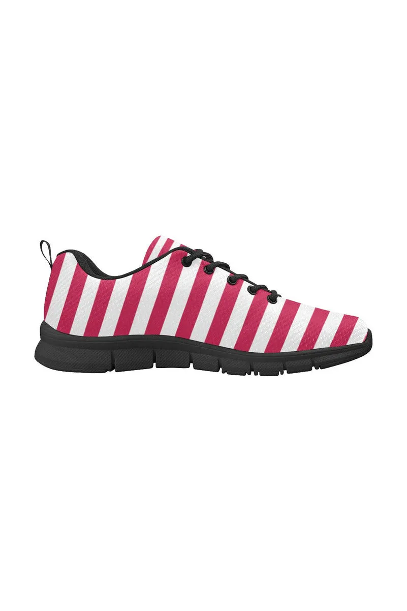 Red Stripes Women's Breathable Running Shoes (Model 055)