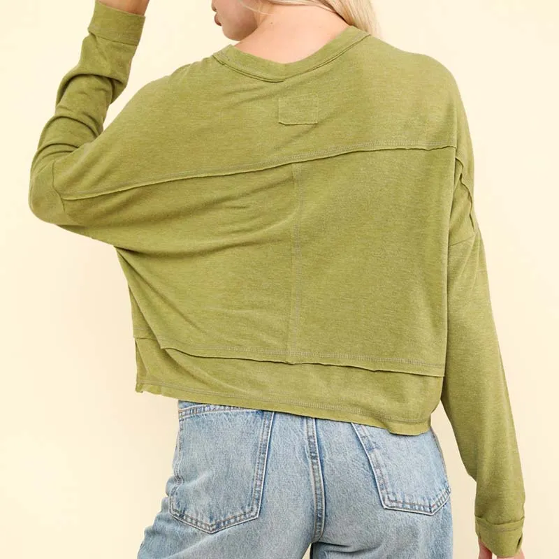 Relaxed Long Sleeve Pocket Top