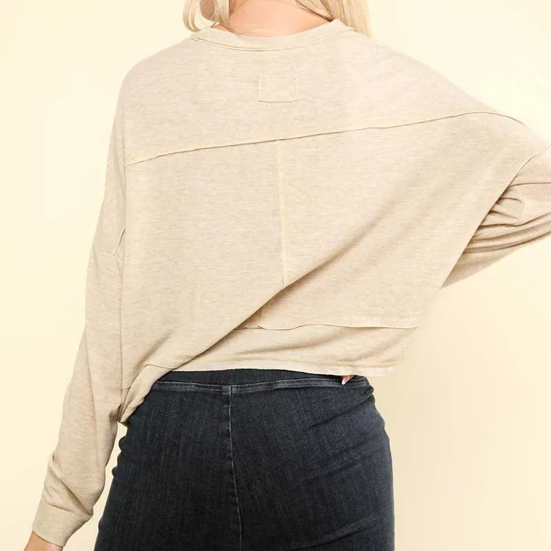 Relaxed Long Sleeve Pocket Top