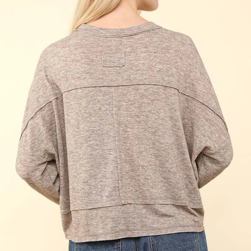 Relaxed Long Sleeve Pocket Top