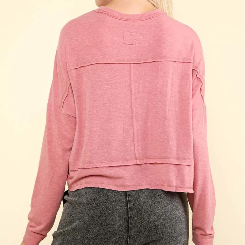 Relaxed Long Sleeve Pocket Top