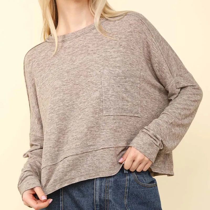 Relaxed Long Sleeve Pocket Top