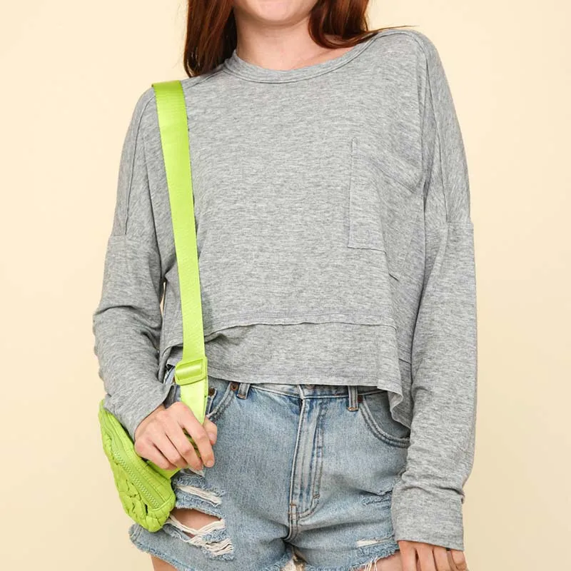 Relaxed Long Sleeve Pocket Top