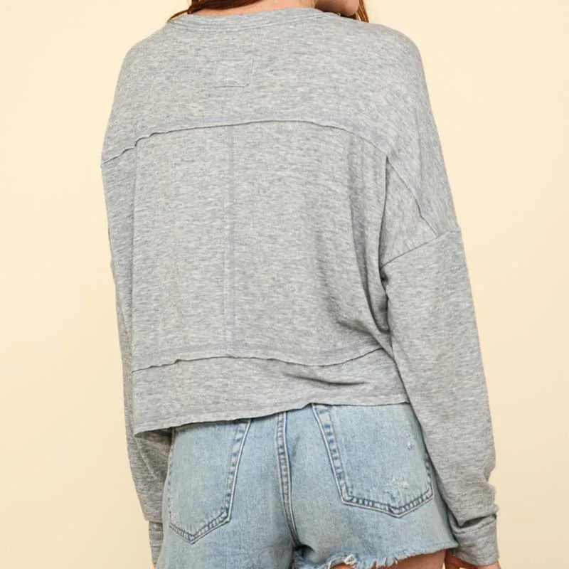 Relaxed Long Sleeve Pocket Top