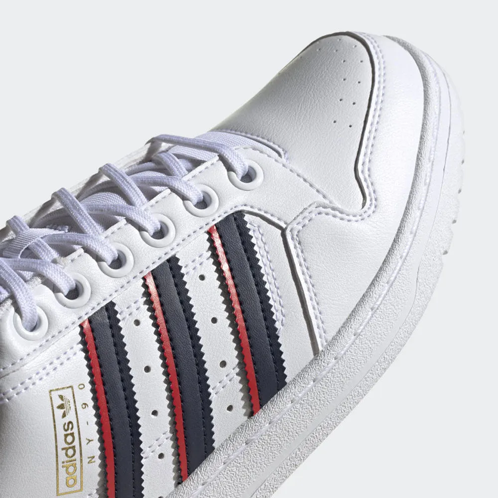 Scarpe ADIDAS Sneakers linea NY 90 Stripes in Pelle Bianco Blu e Rosso