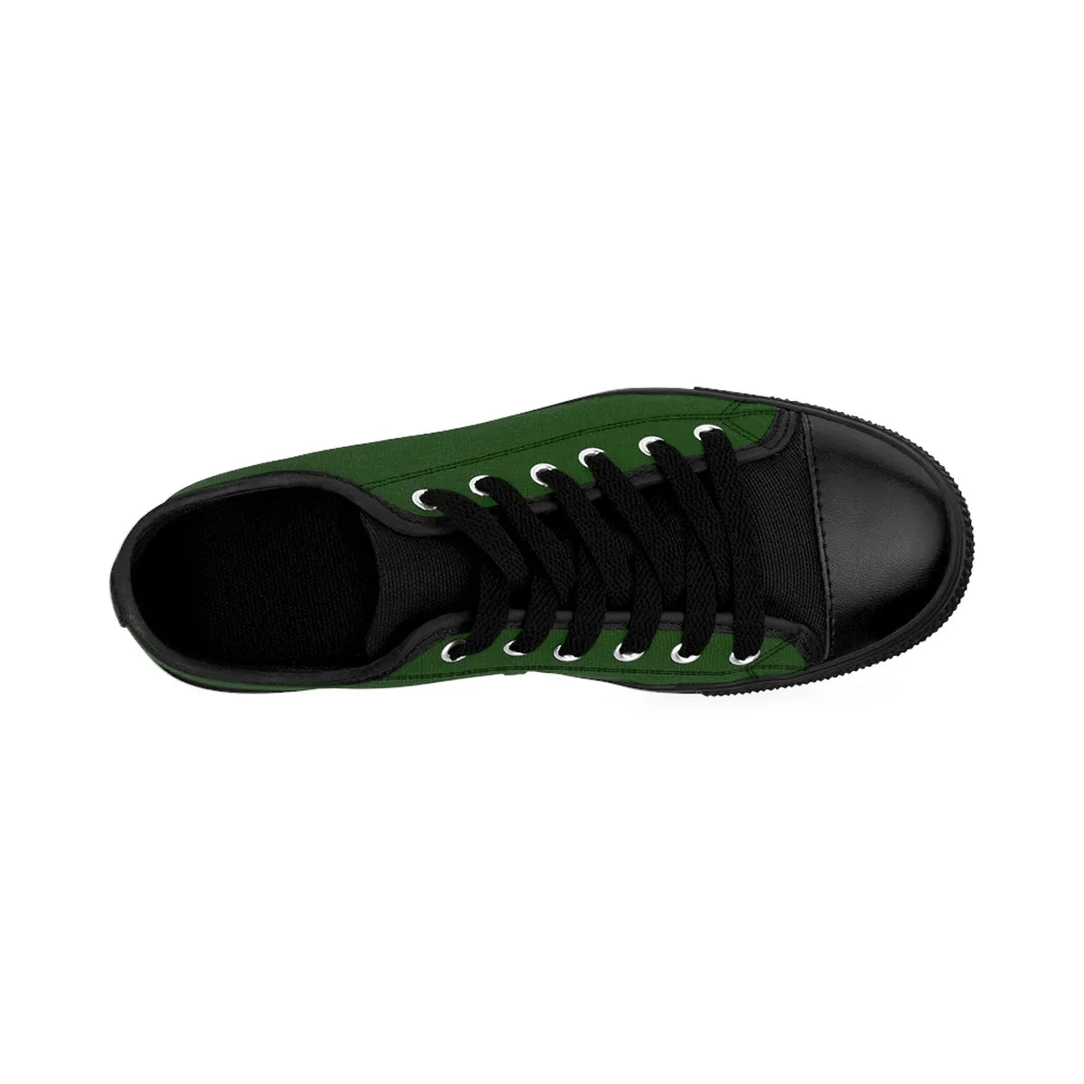 Seattle Green Men's Low Tops, Seattle Style Emerald Green Solid Color Sneakers Running Tennis Shoes