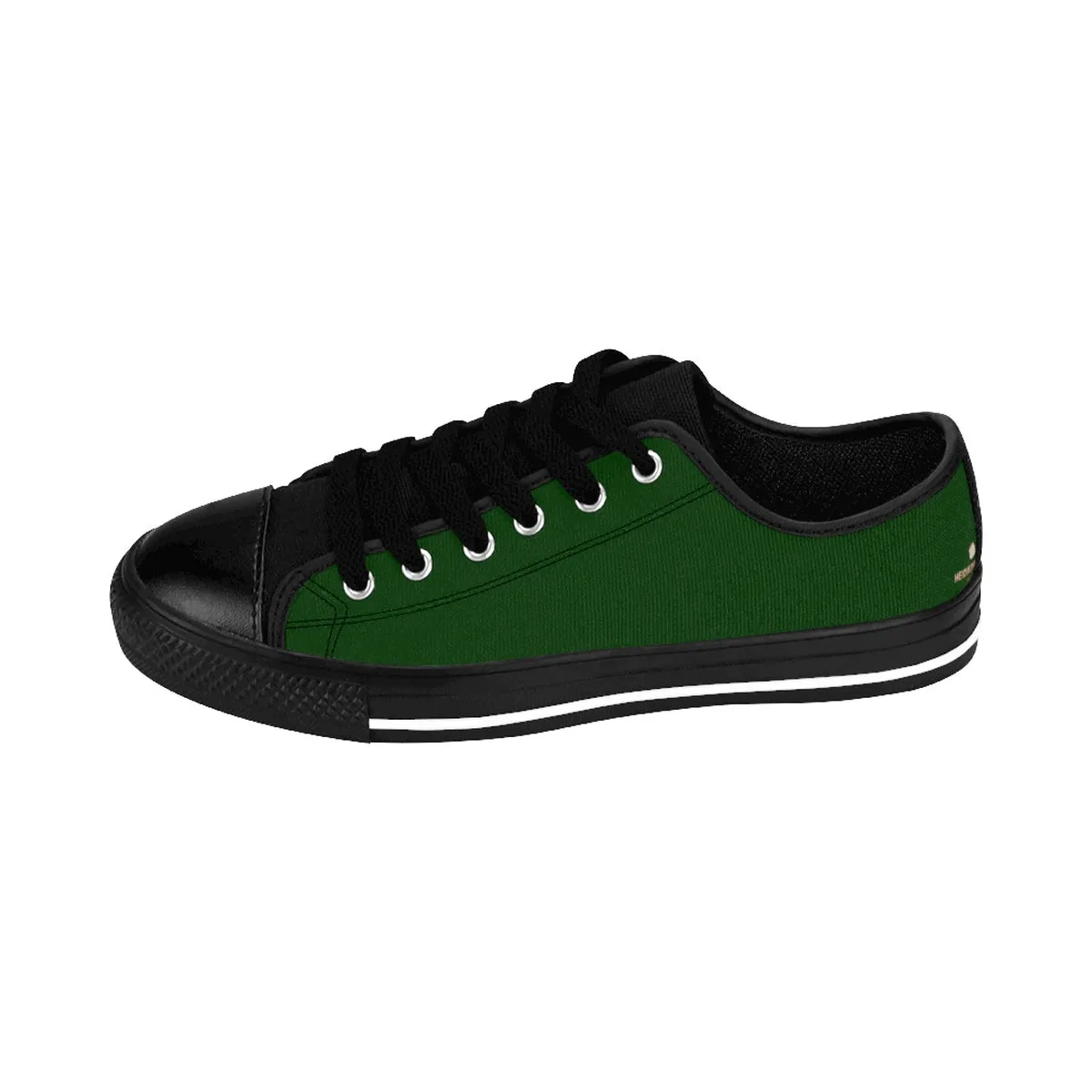 Seattle Green Women's Low Tops, Solid Color Low Top Women's Sneakers (US Size: 6-12)