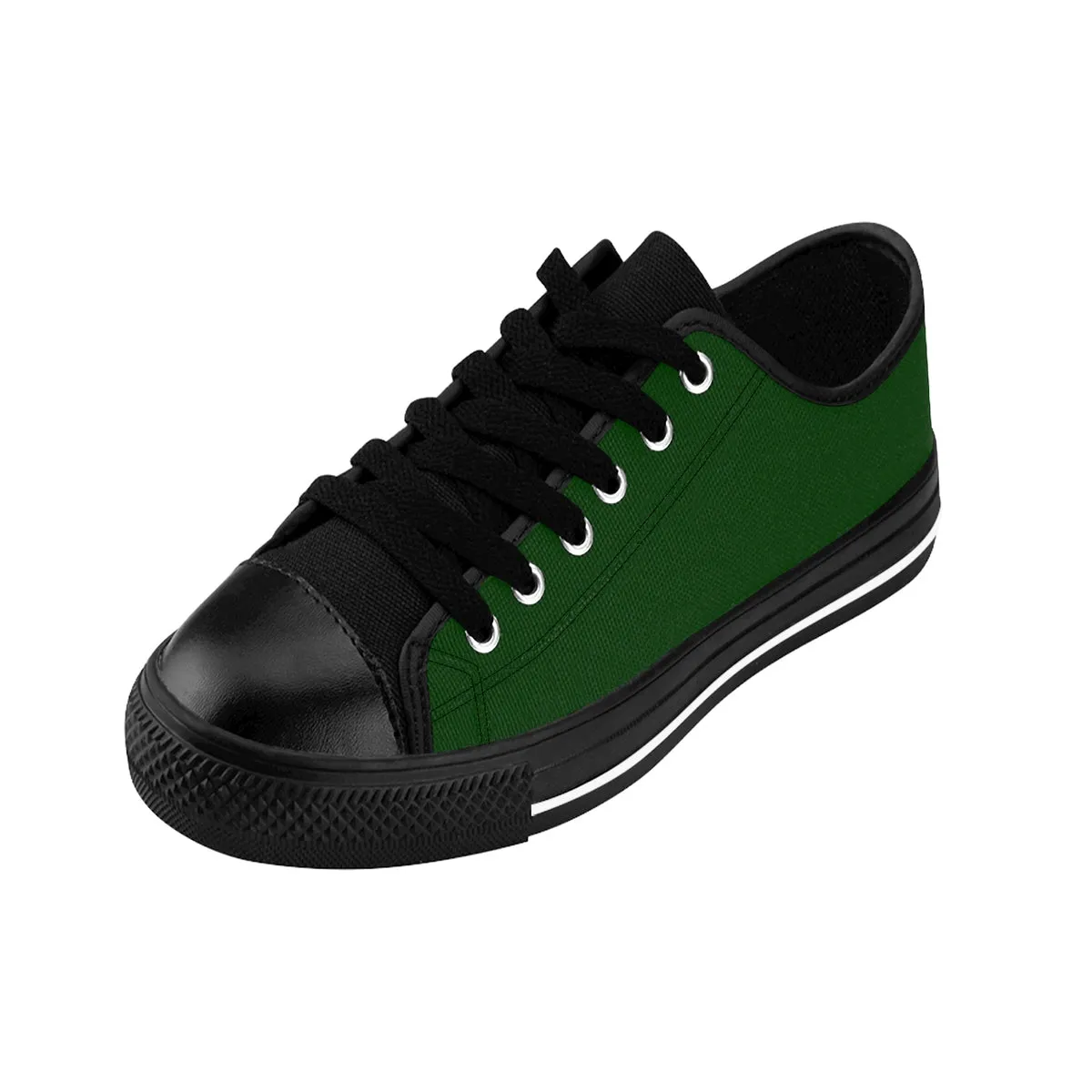 Seattle Green Women's Low Tops, Solid Color Low Top Women's Sneakers (US Size: 6-12)