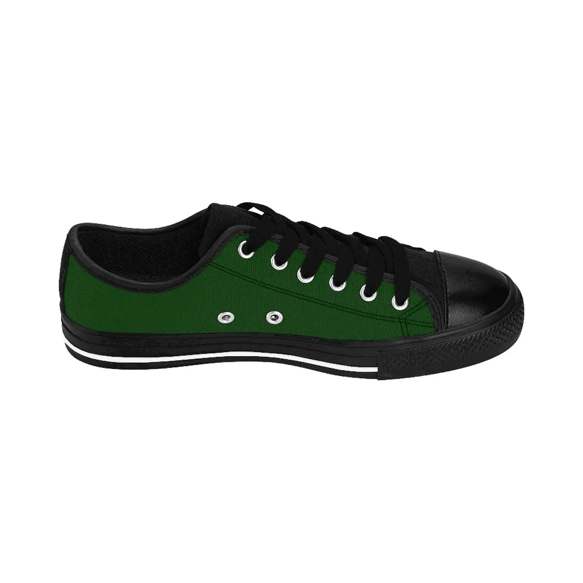 Seattle Green Women's Low Tops, Solid Color Low Top Women's Sneakers (US Size: 6-12)