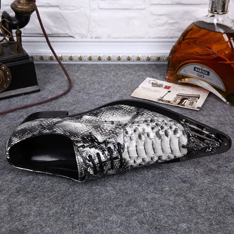 Snakeskin Patterns in Men’s Formal Office and Wedding Business Shoes