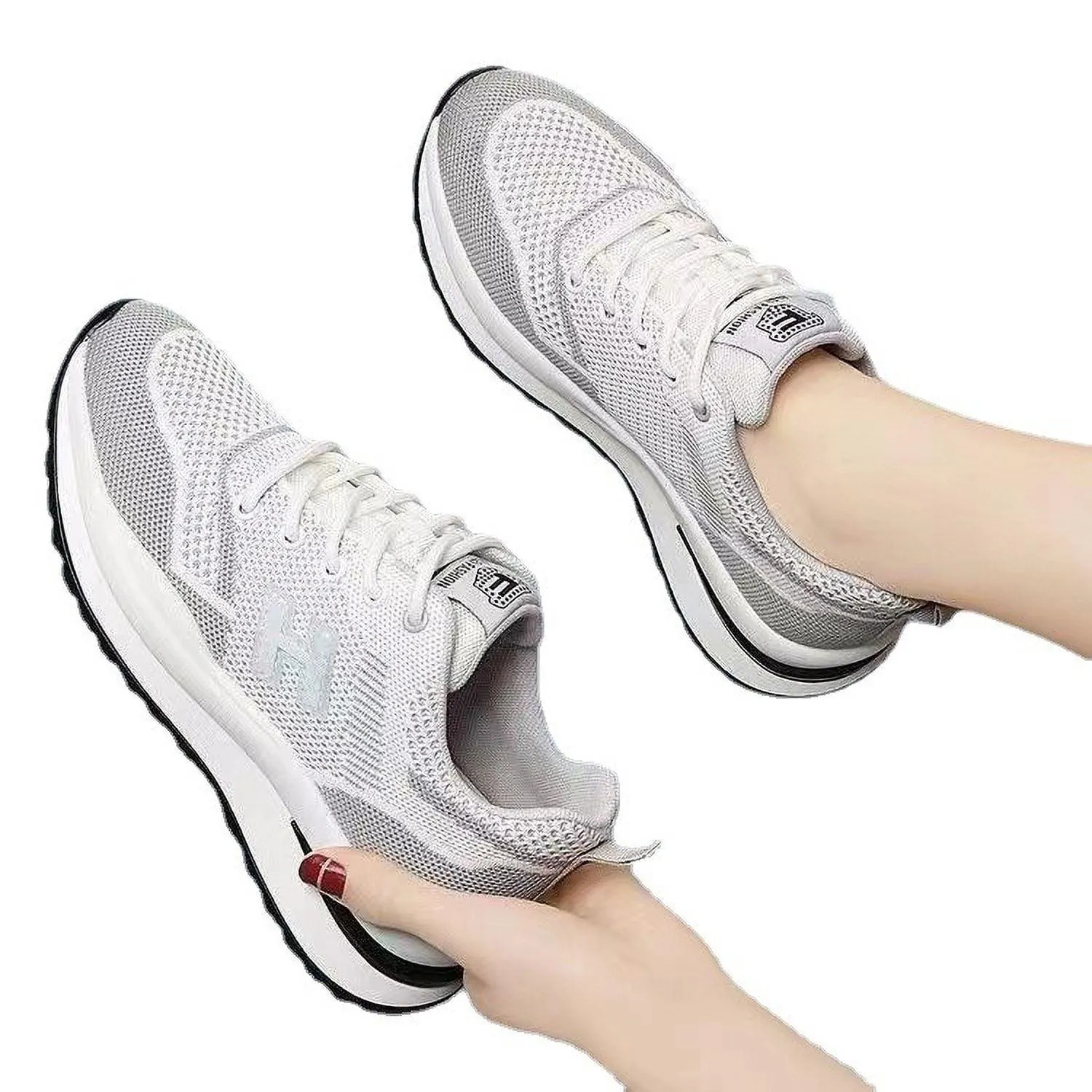 Spring and summer flying woven women's sneaker fashion all-match running shoes mesh breathable casual women