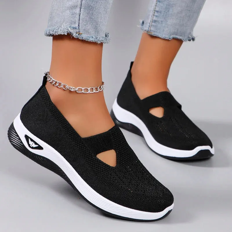 Spring new women's sports shoes, fashionable, breathable, lightweight, non-slip, wear-resistant, casual sports shoes, flat shoes