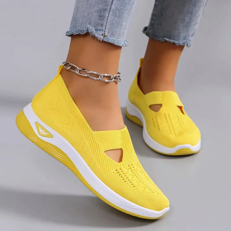 Spring new women's sports shoes, fashionable, breathable, lightweight, non-slip, wear-resistant, casual sports shoes, flat shoes