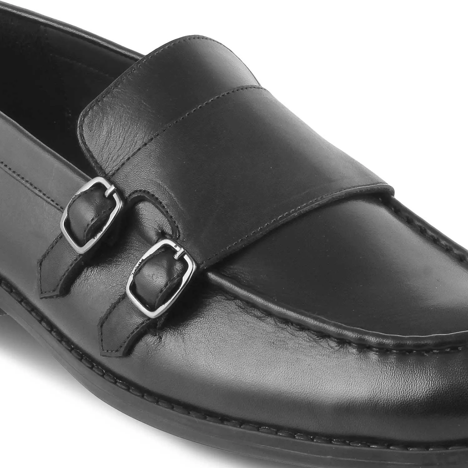 The Bondy Black Men's Double Monk Shoes Tresmode