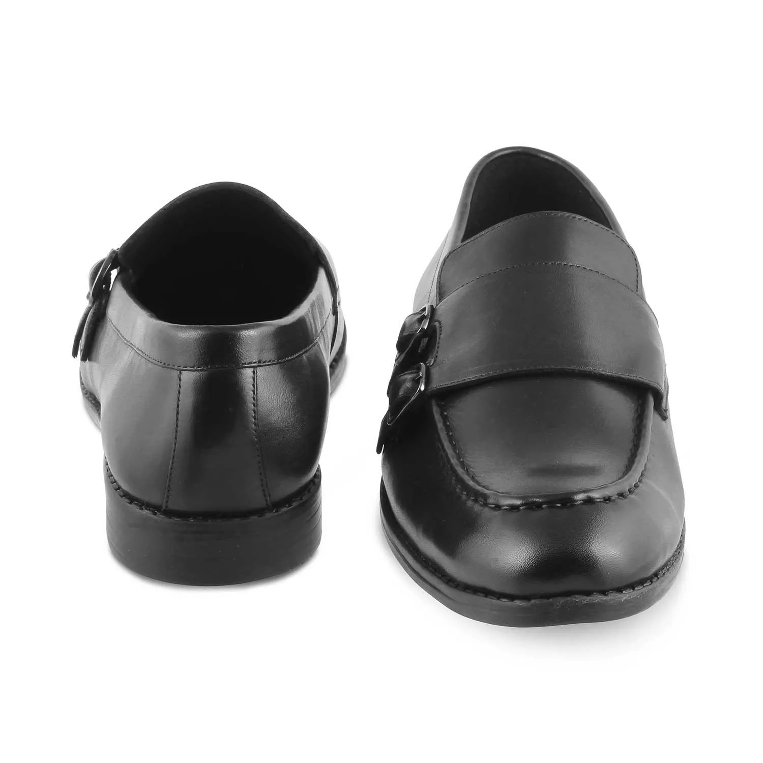 The Bondy Black Men's Double Monk Shoes Tresmode