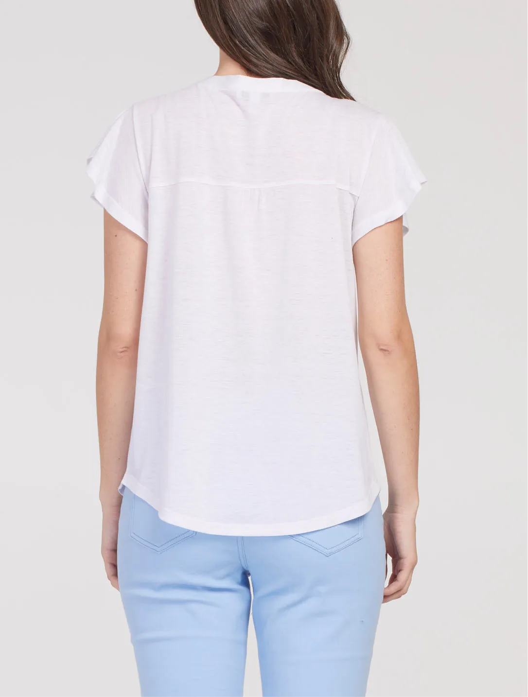 V-Neck Flutter Sleeve Tee