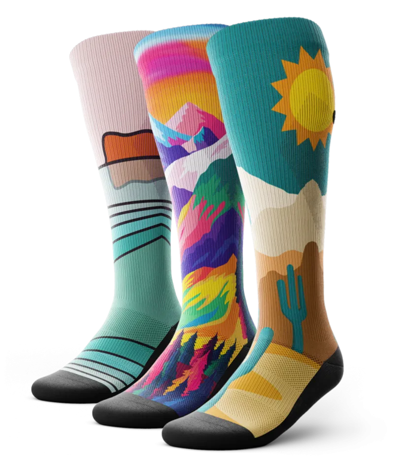 Wanderlust Knee High Compression Socks 3-Pack