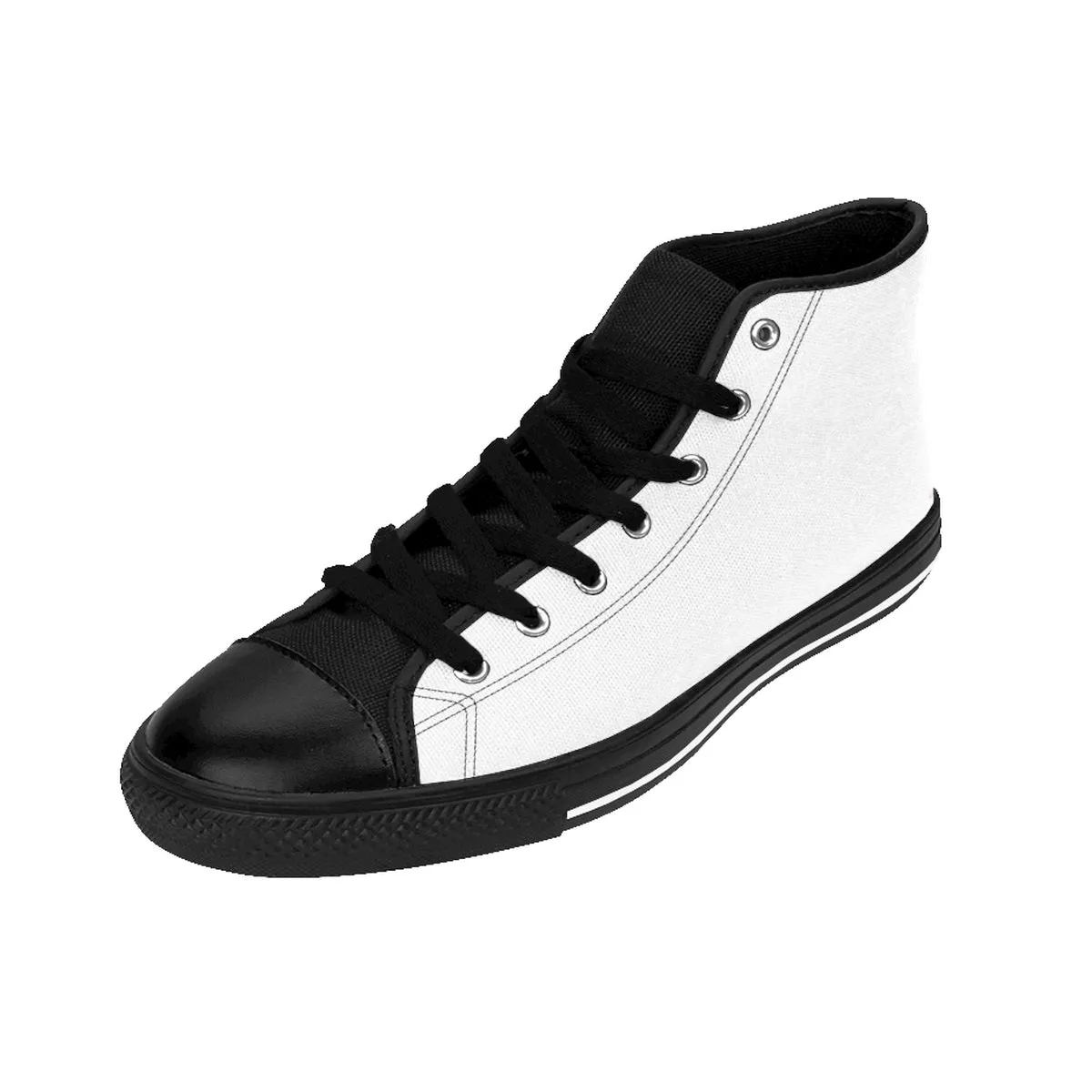 White Color Best Women's Sneakers, Solid Color Ladies High Top Fashion Running Shoes (US Size: 6-12)