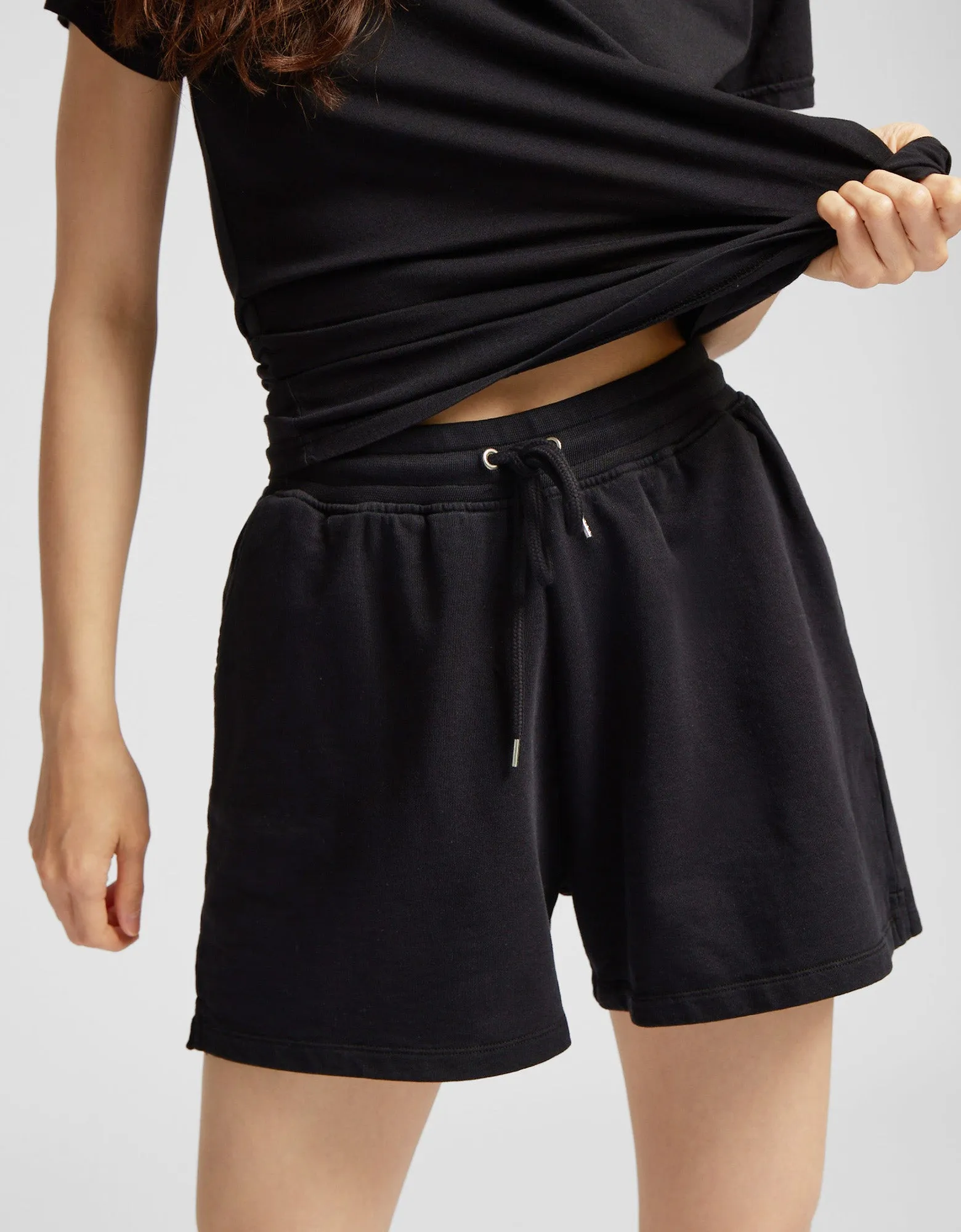 Women Organic Sweatshorts - Deep Black