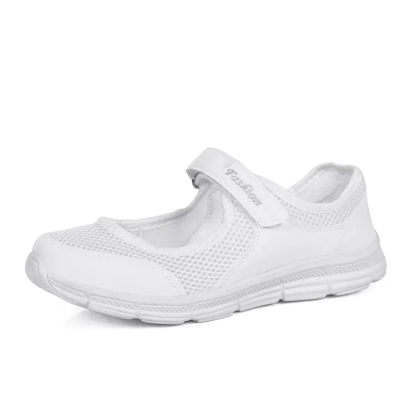 Women Shoes Breathable Vulcanized Shoes White ZapaWomen Sneakers Fashion Breathable Mesh Casual Walking Shoes Women Work Shoes