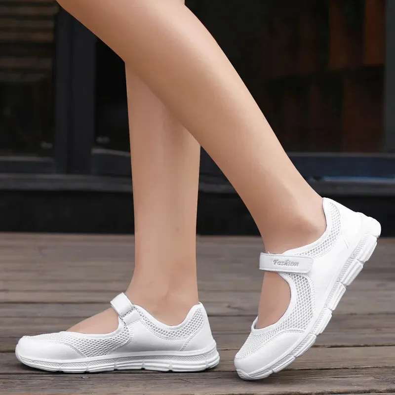 Women Shoes Breathable Vulcanized Shoes White ZapaWomen Sneakers Fashion Breathable Mesh Casual Walking Shoes Women Work Shoes