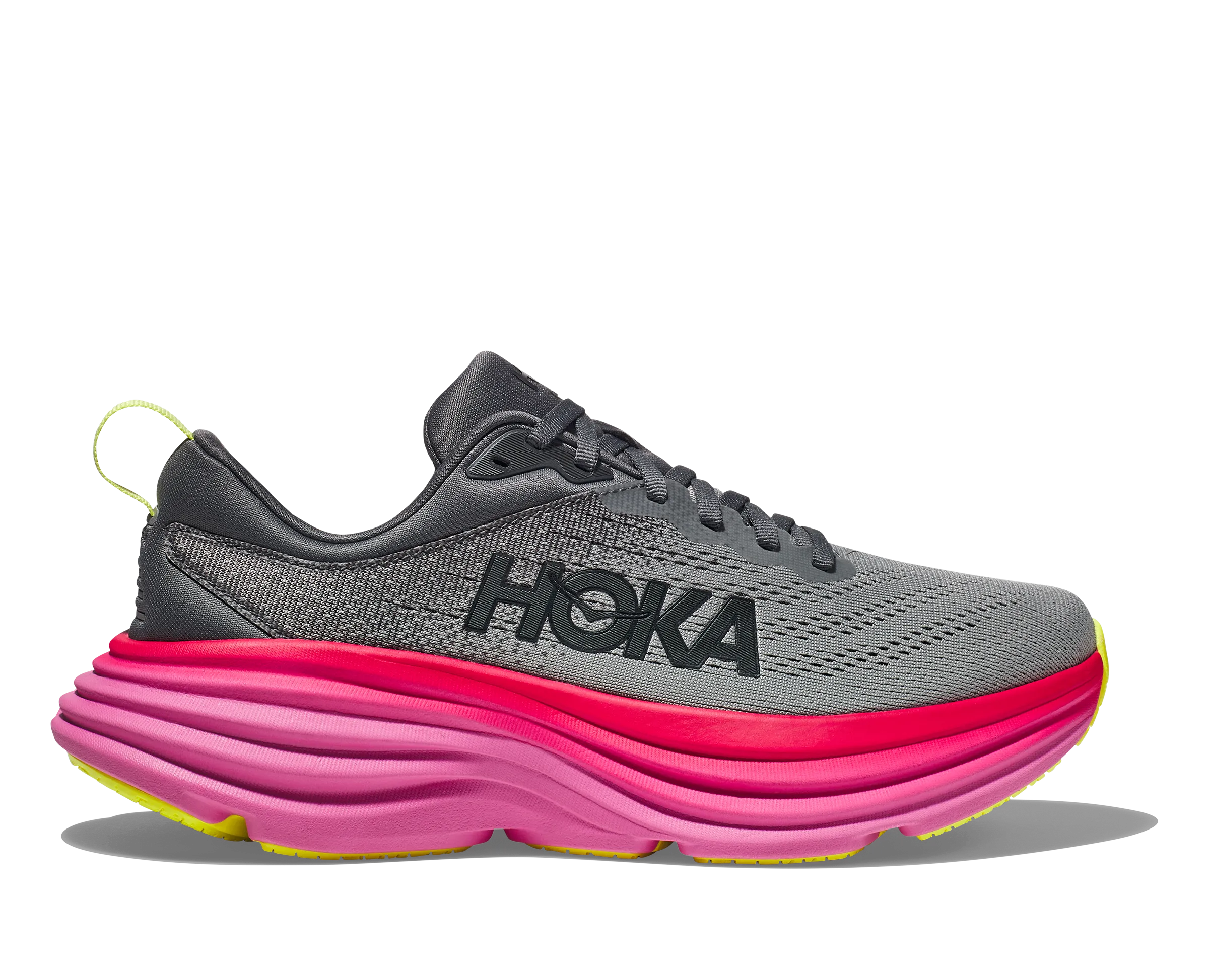 Women's Hoka Bondi 8 Color: Castlerock / Strawberry