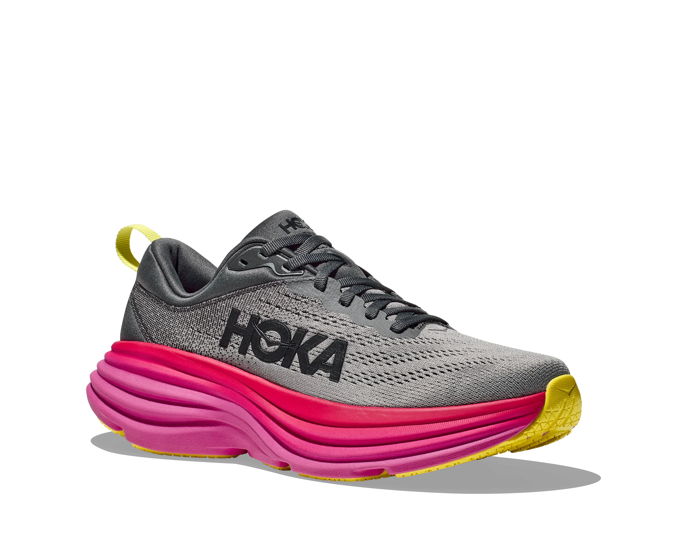 Women's Hoka Bondi 8 Color: Castlerock / Strawberry