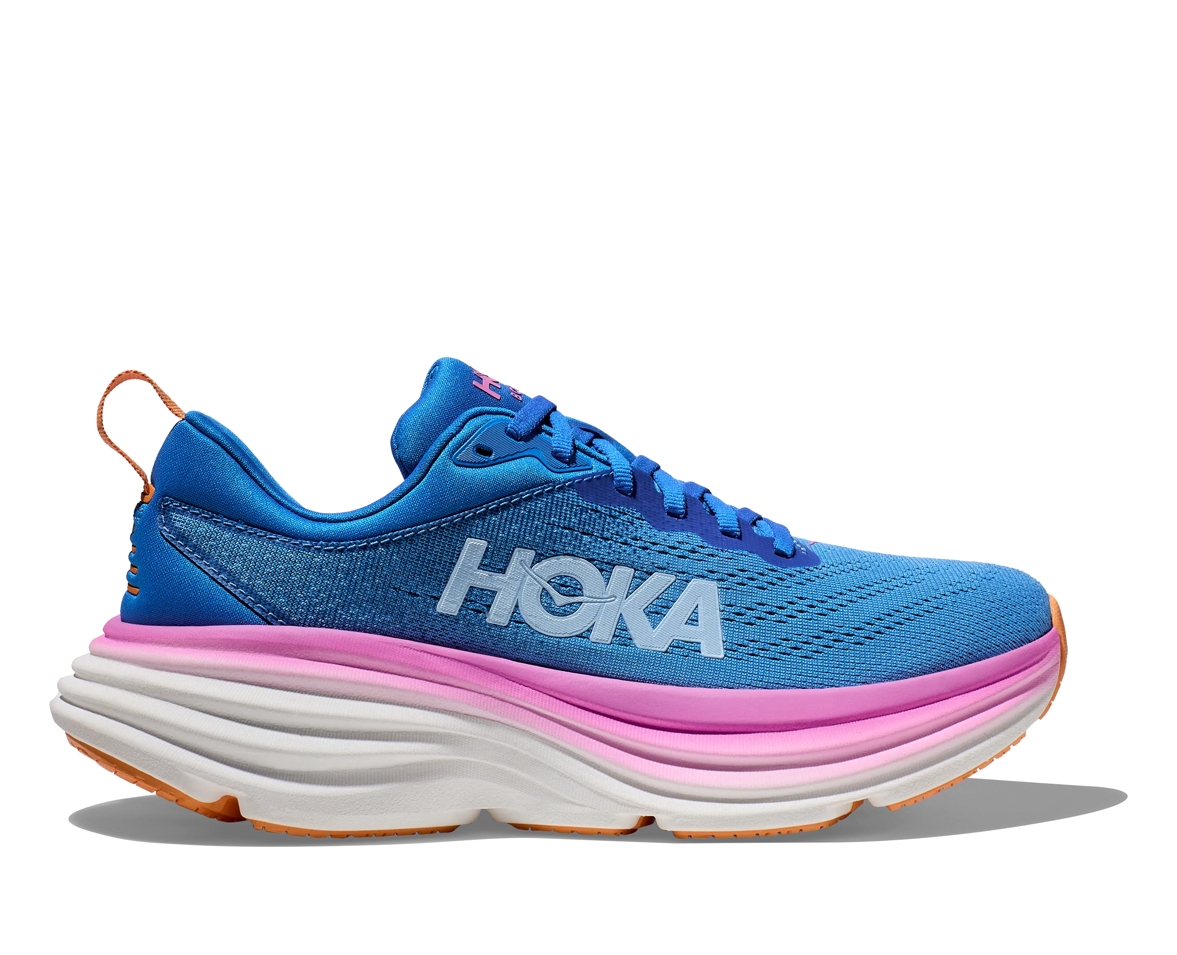 Women's Hoka Bondi 8 Color: Coastal Sky / All Aboard (WIDE WIDTH)