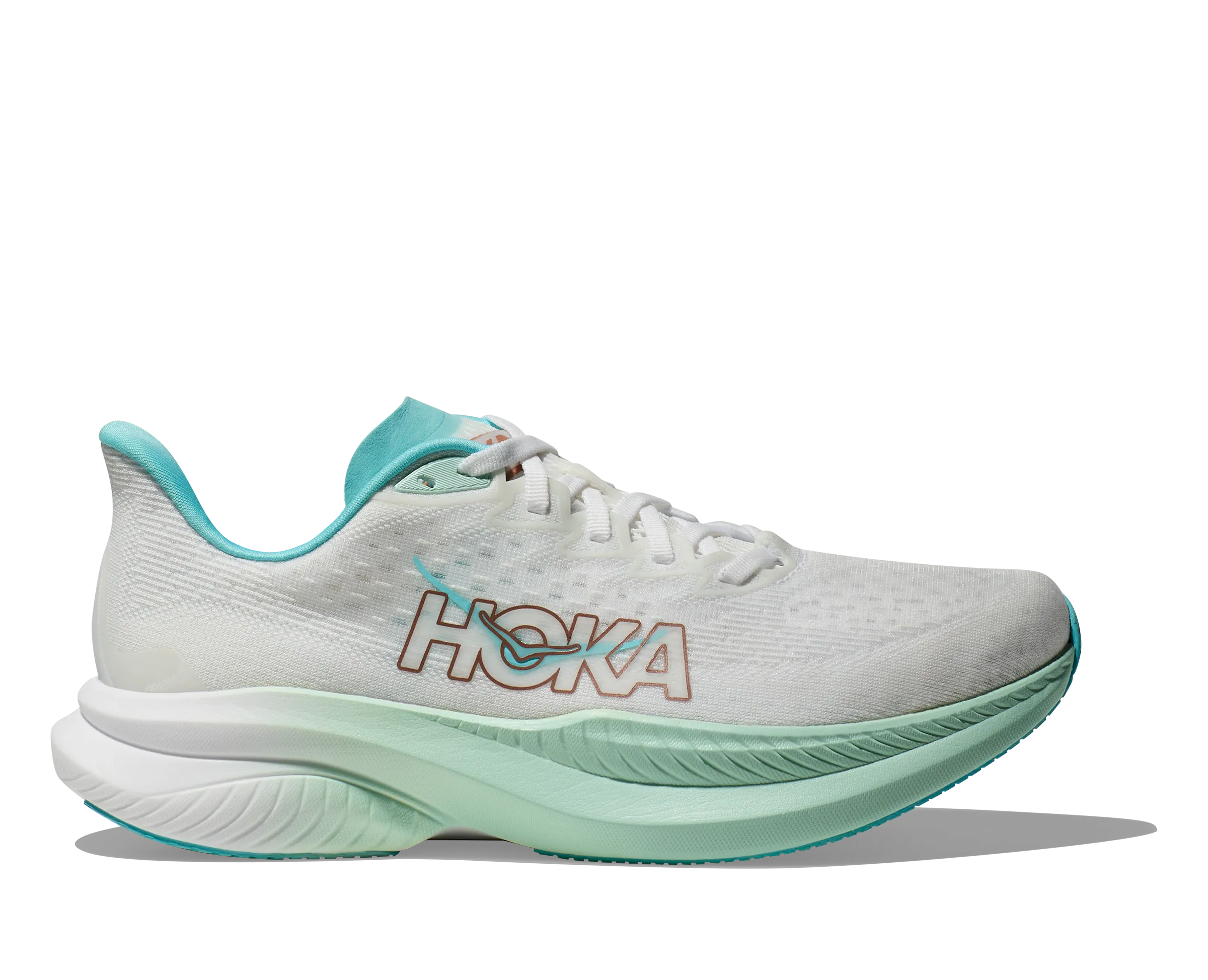 Women's Hoka Mach 6 Color: Frost / Rose Gold (WIDE WIDTH)